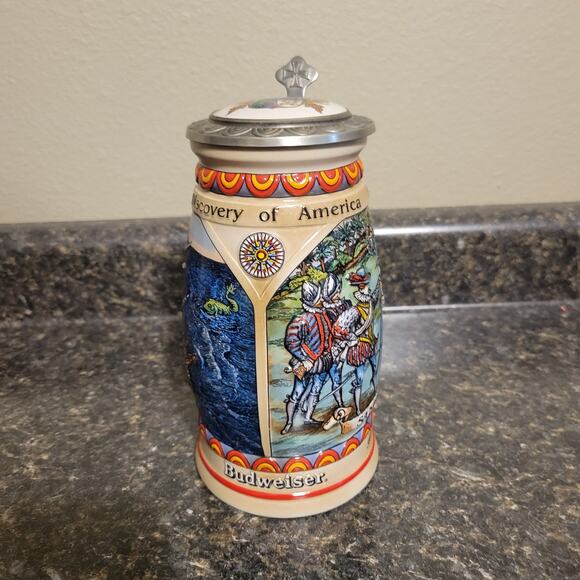 Anheuser-Busch Budweiser Stein Santa Maria Discover America - Picture 4 of 8